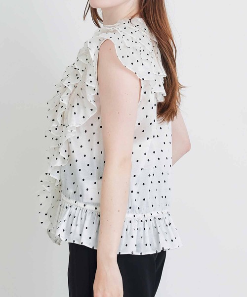 PICCIN PERLA（ピッチンペルラ）の「フリルドットブラウス（Tシャツ/カットソー・レディース・ブラック系その他/ホワイト系その他・M）」の12枚目の写真