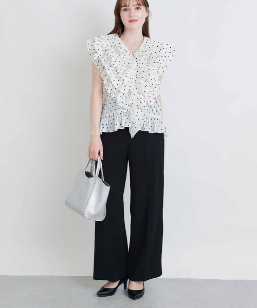 PICCIN PERLA（ピッチンペルラ）の「フリルドットブラウス（Tシャツ/カットソー・レディース・ブラック系その他/ホワイト系その他・M）」の15枚目の写真