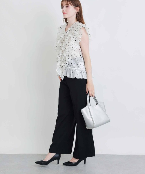 PICCIN PERLA（ピッチンペルラ）の「フリルドットブラウス（Tシャツ/カットソー・レディース・ブラック系その他/ホワイト系その他・M）」の16枚目の写真
