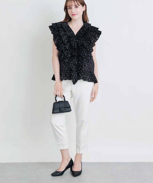 PICCIN PERLA（ピッチンペルラ）の「フリルドットブラウス（Tシャツ/カットソー・レディース・ブラック系その他/ホワイト系その他・M）」の21枚目の写真