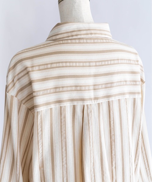 EN NEUME(エンノイム)の「Multi-Stripe Knotted Shirt(シャツ/ブラウス・レディース・ネイビー/ベージュ/ブラウン・FREE)」の21枚目の写真