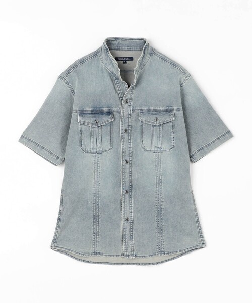 NICOLE selection（ニコルセレクション）の「5.3オンスストレッチデニム半袖シャツ（シャツ/ブラウス・メンズ・その他2/ネイビー/ブルー・M/XL/L）」の11枚目の写真