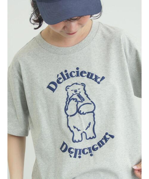 Samansa Mos2(サマンサ モスモス)の「【メルヘン×Samansa Mos2】発泡プリントTシャツ(Tシャツ/カットソー・レディース・グレー/オフホワイト/ピンク・F)」の3枚目の写真
