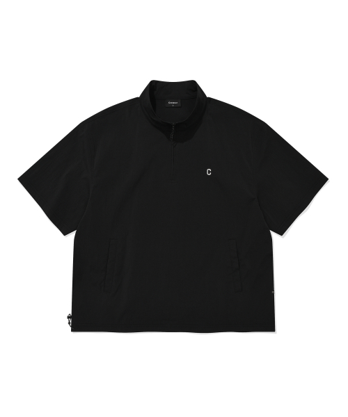 COVERNAT(カバーナット)の「ナイロンハーフジップTシャツブラック(Tシャツ/カットソー・レディース・その他・SMALL/MEDIUM/LARGE/X-LARGE/XX-LARGE)」の1枚目の写真