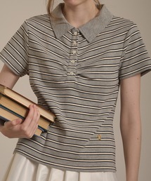 gather polo T-shirt / ギャザーポロTシャツ