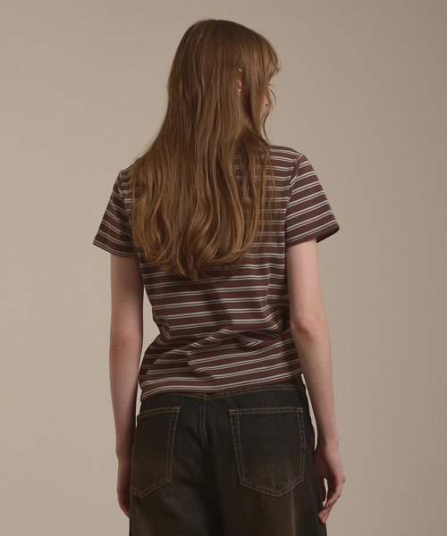 hazyl(ヘイジル)の「gather polo T-shirt / ギャザーポロTシャツ(Tシャツ/カットソー・レディース・ブラウン系その他/グレー・フリー)」の3枚目の写真