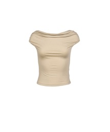 BOHEMSEO（ボヘミアンソウル）の「FLOW NECK DRAPE HALF-T（Tシャツ/カットソー）」