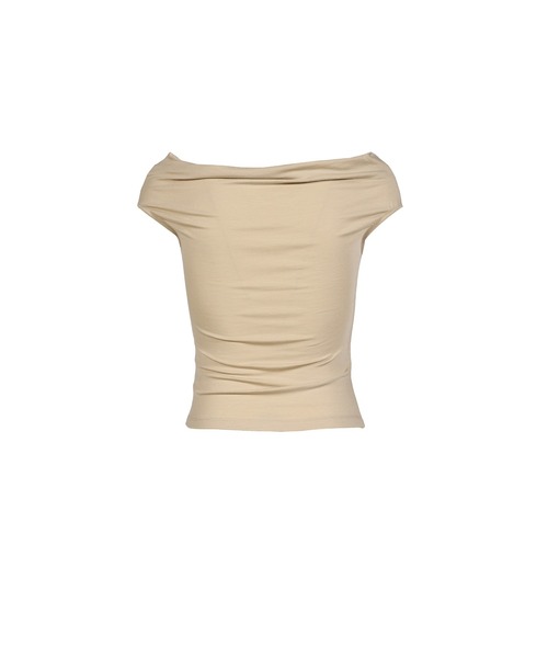 BOHEMSEO(ボヘミアンソウル)の「FLOW NECK DRAPE HALF-T(Tシャツ/カットソー・レディース・ブラウン/ブラック/ベージュ・OS)」の11枚目の写真