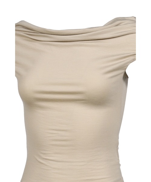 BOHEMSEO(ボヘミアンソウル)の「FLOW NECK DRAPE HALF-T(Tシャツ/カットソー・レディース・ブラウン/ブラック/ベージュ・OS)」の12枚目の写真