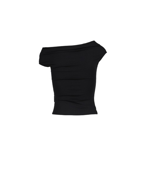 BOHEMSEO(ボヘミアンソウル)の「FLOW NECK DRAPE HALF-T(Tシャツ/カットソー・レディース・ブラウン/ブラック/ベージュ・OS)」の4枚目の写真