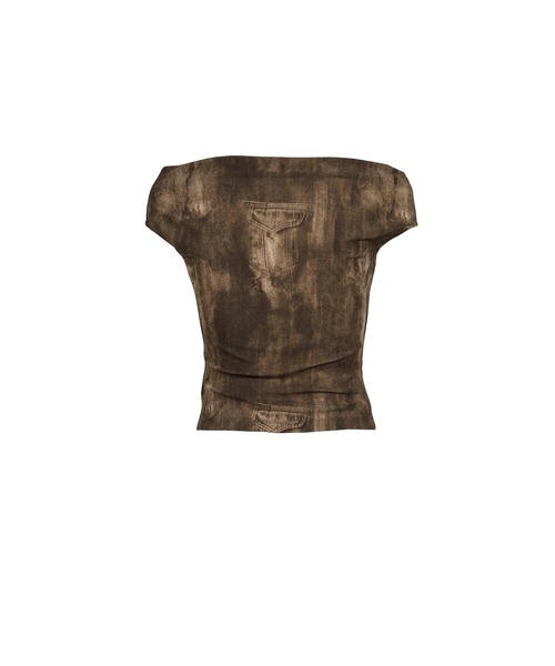 BOHEMSEO(ボヘミアンソウル)の「FLOW NECK DRAPE HALF-T(Tシャツ/カットソー・レディース・ブラウン/ブラック/ベージュ・OS)」の8枚目の写真