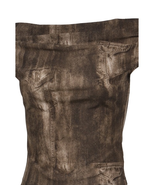 BOHEMSEO(ボヘミアンソウル)の「FLOW NECK DRAPE HALF-T(Tシャツ/カットソー・レディース・ブラウン/ブラック/ベージュ・OS)」の9枚目の写真