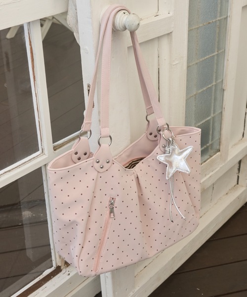 Birthday room（バースデイルーム）の「ドットチャーム付ショルダーBAG/Shoulder bag with polka dot charm（ショルダーバッグ・レディース・ライトブルー/ホワイト/ピンク・FREE）」の21枚目の写真