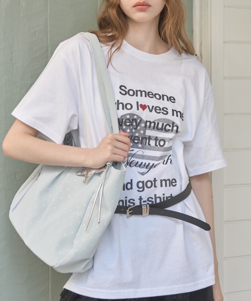 Birthday room（バースデイルーム）の「ドットチャーム付ショルダーBAG/Shoulder bag with polka dot charm（ショルダーバッグ・レディース・ライトブルー/ホワイト/ピンク・FREE）」の14枚目の写真