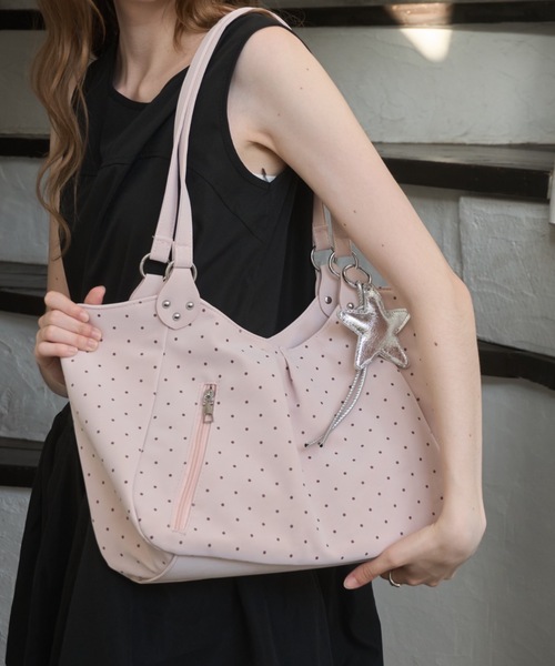Birthday room（バースデイルーム）の「ドットチャーム付ショルダーBAG/Shoulder bag with polka dot charm（ショルダーバッグ・レディース・ライトブルー/ホワイト/ピンク・FREE）」の20枚目の写真