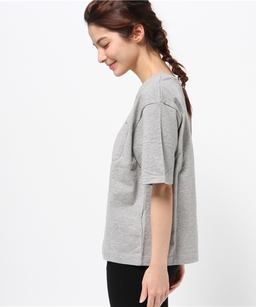 OUTLET（アウトレット）の「【Discoat】16/-ポケ付VネックT（Tシャツ/カットソー・レディース・杢グレー・FREE）」の3枚目の写真