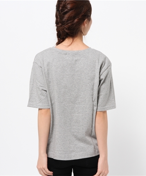 OUTLET（アウトレット）の「【Discoat】16/-ポケ付VネックT（Tシャツ/カットソー・レディース・杢グレー・FREE）」の4枚目の写真