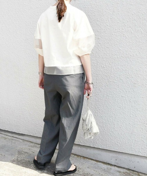 Flugge(フラッジー)の「オーガンジードッキングTシャツ(Tシャツ/カットソー・レディース・ブラック/ホワイト・LARGE/MEDIUM)」の11枚目の写真