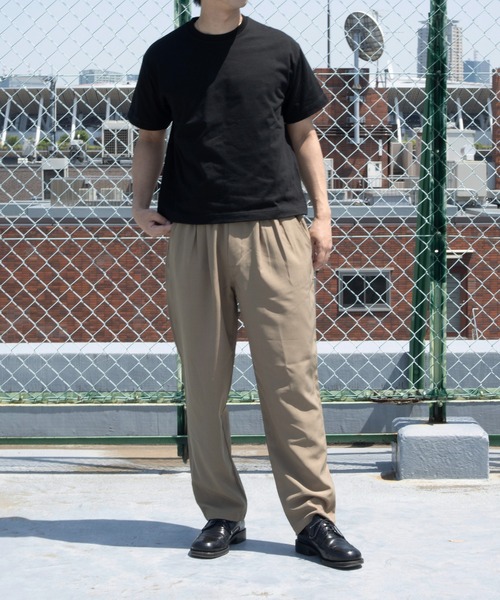 UNIVERSAL OVERALL(ユニバーサルオーバーオール)の「CHILLPAN TAPERED/チルパンツ/リネンライクパンツ/テーパードパンツ(その他パンツ・メンズ・ベージュ/ブラック/チャコールグレー・L/M)」の3枚目の写真