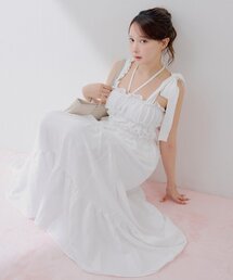 ホルターネック ワンピース リボン」に該当するホワイト/白色系の