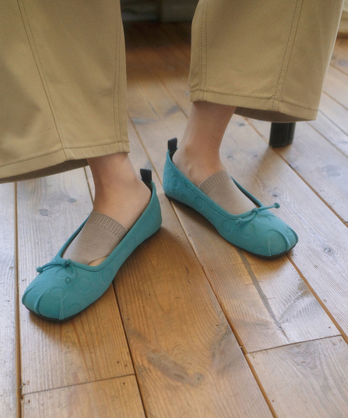 PORTERNA(ポルテナ)の「DOT SQUARE FLATS-TEAL BLUE(バレエシューズ・レディース・その他・25cm/23cm/24cm)」の10枚目の写真