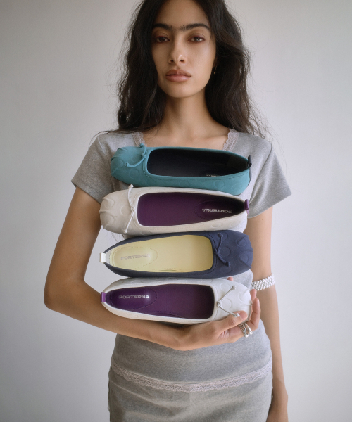 PORTERNA(ポルテナ)の「DOT SQUARE FLATS-TEAL BLUE(バレエシューズ・レディース・その他・25cm/23cm/24cm)」の9枚目の写真