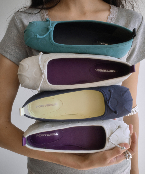 PORTERNA(ポルテナ)の「DOT SQUARE FLATS-TEAL BLUE(バレエシューズ・レディース・その他・25cm/23cm/24cm)」の8枚目の写真