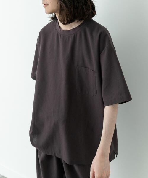 URBAN RESEARCH Sonny Label（アーバンリサーチサニーレーベル）の「接触冷感リネン混ショートスリーブTシャツ（Tシャツ/カットソー・メンズ・チャコールグレー/ストライプ/ブラック・X-LARGE/LARGE/MEDIUM）」の3枚目の写真
