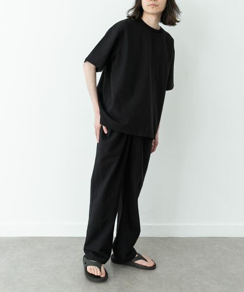 URBAN RESEARCH Sonny Label（アーバンリサーチサニーレーベル）の「接触冷感リネン混ショートスリーブTシャツ（Tシャツ/カットソー・メンズ・チャコールグレー/ストライプ/ブラック・X-LARGE/LARGE/MEDIUM）」の7枚目の写真