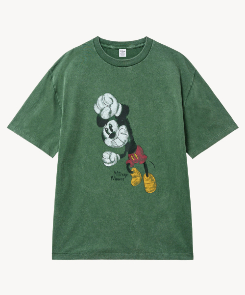 VTWO(ブイツー)の「フェイドウォッシングハッピー_ミッキー_ Tシャツ (GREEN)(Tシャツ/カットソー・レディース・その他・LARGE/MEDIUM)」の2枚目の写真