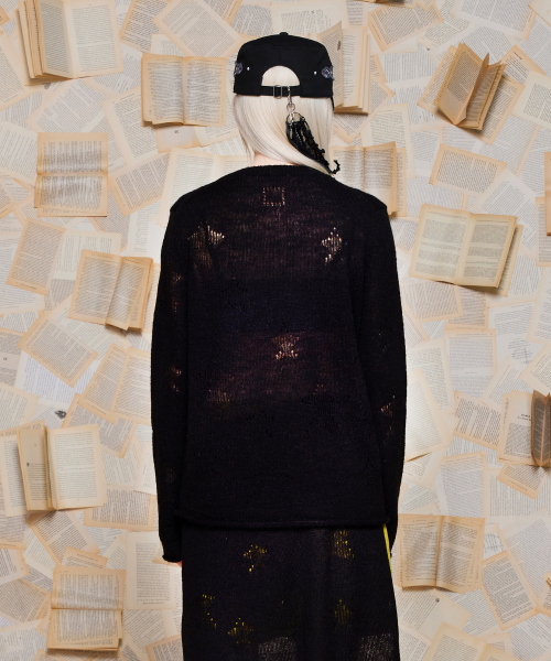 UNALLOYED（アナロイド）の「メッシュスターニット / ブラック（ニット/セーター・メンズ・その他・LARGE/MEDIUM）」の3枚目の写真