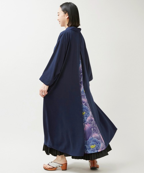 倭物やカヤ(ワモノヤカヤ)の「【倭物やカヤ】花時八掛ワンピース(ワンピース・レディース・ライトパープル/ブラック/ネイビー・FREE)」の1枚目の写真