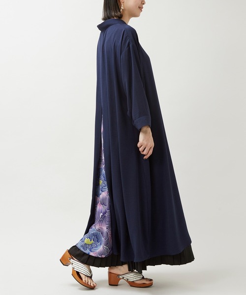 倭物やカヤ(ワモノヤカヤ)の「【倭物やカヤ】花時八掛ワンピース(ワンピース・レディース・ライトパープル/ブラック/ネイビー・FREE)」の17枚目の写真