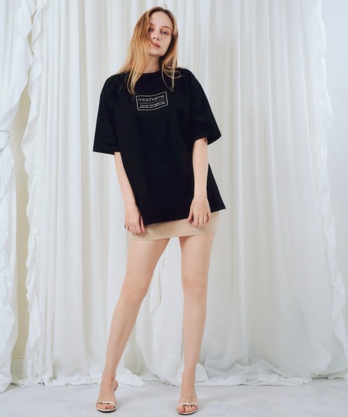 miacharme（ミアシャルム）の「ロゴTシャツ（Tシャツ/カットソー・レディース・ブラック/ベージュ・MEDIUM/LARGE）」の5枚目の写真