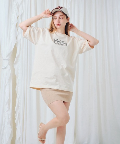 miacharme（ミアシャルム）の「ロゴTシャツ（Tシャツ/カットソー・レディース・ブラック/ベージュ・MEDIUM/LARGE）」の3枚目の写真