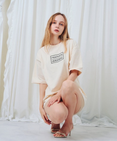 miacharme（ミアシャルム）の「ロゴTシャツ（Tシャツ/カットソー・レディース・ブラック/ベージュ・MEDIUM/LARGE）」の15枚目の写真