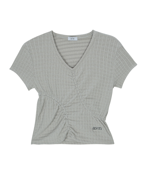 ASON（アズオン）の「SOFT SHIRRING TEE / GRAY（Tシャツ/カットソー・レディース・その他・FREE）」の2枚目の写真