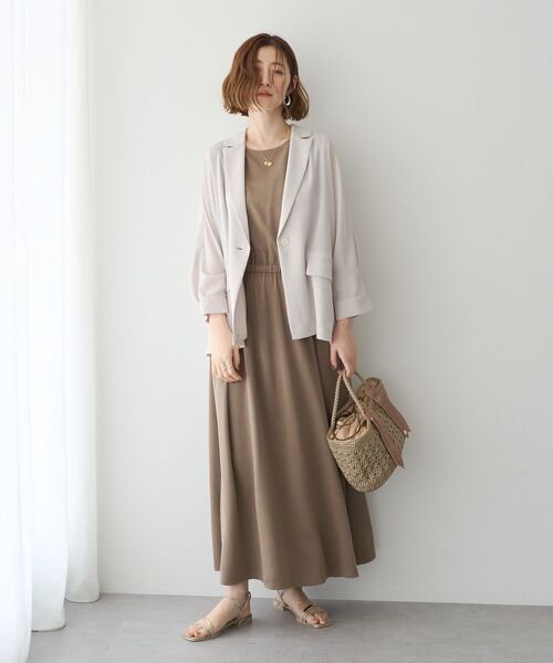 YECCA VECCA(イェッカヴェッカ)の「【接触冷感】カットノースリーブワンピース(ワンピース・レディース・ダークベージュ/ブラック・FREE)」の5枚目の写真