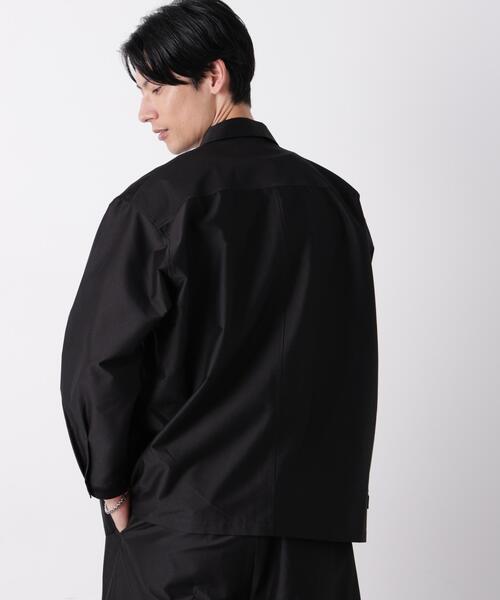 NANO universe(ナノユニバース)の「0 ZERO LAYER 9分丈 シャツジャケット(セットアップ可)(シャツ/ブラウス・メンズ・ブラック/グレー・M/L)」の5枚目の写真