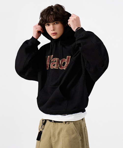 DIMITRI BLACK(ディミトリブラック)の「VLAD チェックアップリケフードパーカー_ブラック(パーカー・レディース・その他・LARGE/X-LARGE/MEDIUM)」の8枚目の写真