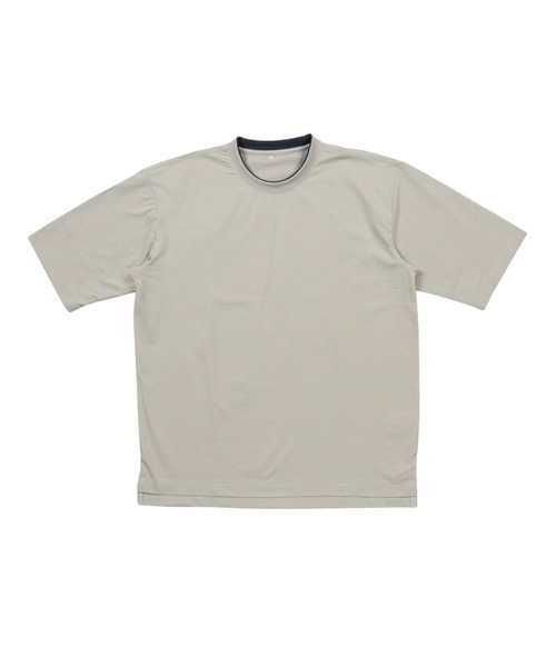 TETE(テット)の「【シンプル・定番・着回し力抜群】接触冷感スノードライレイヤード襟Tシャツ/半袖Tシャツ 96622 4色展開|オーバーサイズ クルーネック メンズ 大人カジュアル デイリーT 夏(Tシャツ/カットソー・メンズ・チャコールグレー/ホワイト/ベージュ/ブラック・MEDIUM/X-LARGE/LARGE)」の14枚目の写真