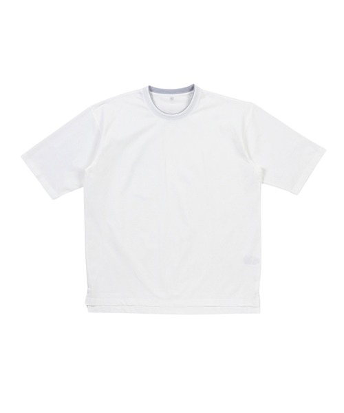 TETE(テット)の「【シンプル・定番・着回し力抜群】接触冷感スノードライレイヤード襟Tシャツ/半袖Tシャツ 96622 4色展開|オーバーサイズ クルーネック メンズ 大人カジュアル デイリーT 夏(Tシャツ/カットソー・メンズ・チャコールグレー/ホワイト/ベージュ/ブラック・MEDIUM/X-LARGE/LARGE)」の5枚目の写真