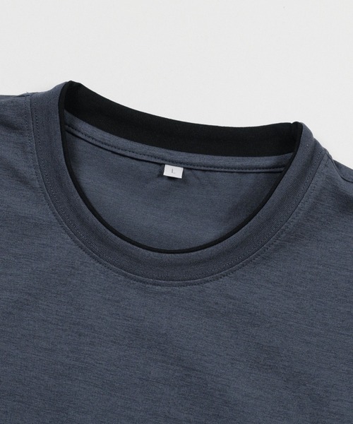 TETE(テット)の「【シンプル・定番・着回し力抜群】接触冷感スノードライレイヤード襟Tシャツ/半袖Tシャツ 96622 4色展開|オーバーサイズ クルーネック メンズ 大人カジュアル デイリーT 夏(Tシャツ/カットソー・メンズ・チャコールグレー/ホワイト/ベージュ/ブラック・MEDIUM/X-LARGE/LARGE)」の12枚目の写真