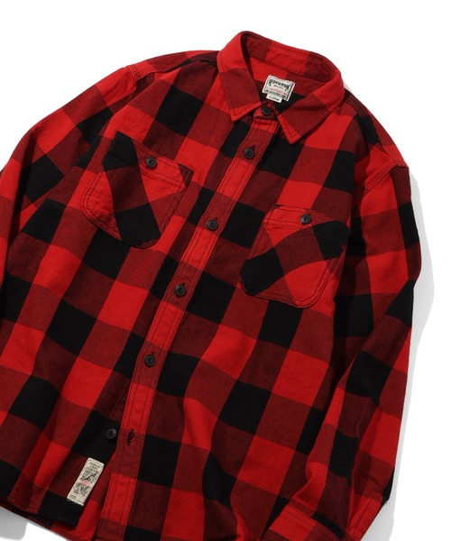 HOUSTON（ヒューストン）の「【HOUSTON/ヒューストン】BLOCK CHECK VIYELLA SHIRT/ブロックチェックビエラシャツ（シャツ/ブラウス・メンズ・ネイビー/ブラック/グリーン系/レッド/ブラウン・M/L/XL）」の14枚目の写真