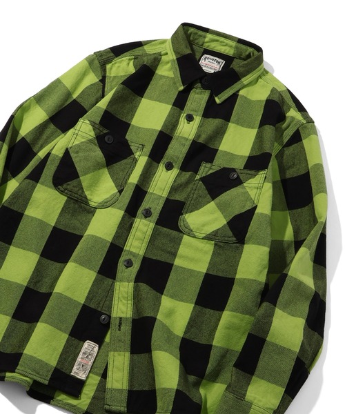 HOUSTON（ヒューストン）の「【HOUSTON/ヒューストン】BLOCK CHECK VIYELLA SHIRT/ブロックチェックビエラシャツ（シャツ/ブラウス・メンズ・ネイビー/ブラック/グリーン系/レッド/ブラウン・M/L/XL）」の8枚目の写真