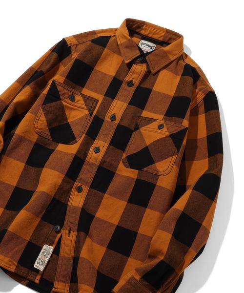 HOUSTON（ヒューストン）の「【HOUSTON/ヒューストン】BLOCK CHECK VIYELLA SHIRT/ブロックチェックビエラシャツ（シャツ/ブラウス・メンズ・ネイビー/ブラック/グリーン系/レッド/ブラウン・M/L/XL）」の10枚目の写真