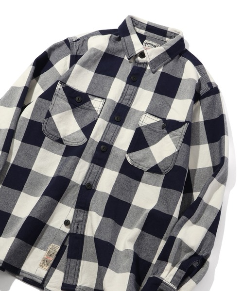 HOUSTON（ヒューストン）の「【HOUSTON/ヒューストン】BLOCK CHECK VIYELLA SHIRT/ブロックチェックビエラシャツ（シャツ/ブラウス・メンズ・ネイビー/ブラック/グリーン系/レッド/ブラウン・M/L/XL）」の12枚目の写真
