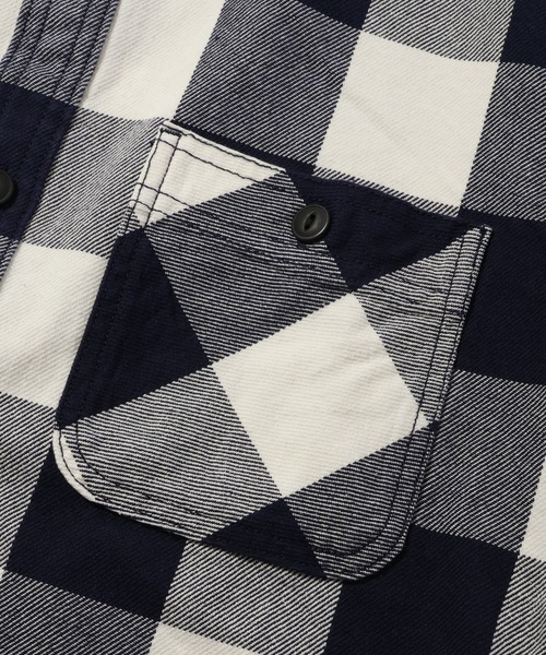 HOUSTON（ヒューストン）の「【HOUSTON/ヒューストン】BLOCK CHECK VIYELLA SHIRT/ブロックチェックビエラシャツ（シャツ/ブラウス・メンズ・ネイビー/ブラック/グリーン系/レッド/ブラウン・M/L/XL）」の18枚目の写真