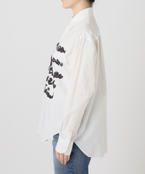 Spick & Span(スピックアンドスパン)の「《一部店舗+WEB限定》Typography Regular Shirts(シャツ/ブラウス・レディース・ホワイト・FREE)」の3枚目の写真