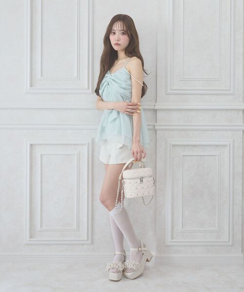 MAJESTIC LEGON（マジェスティックレゴン）の「チェーン付きキラキラリボンビスチェ（その他トップス・レディース・ピンク/ブラック/ミント/アイボリー・MEDIUM）」の18枚目の写真